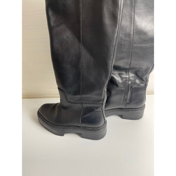 Sam Edelman Larina Tall Knee High Boot Waterproof Black Leather 6M 90s Edge Chic - Picture 3 of 13